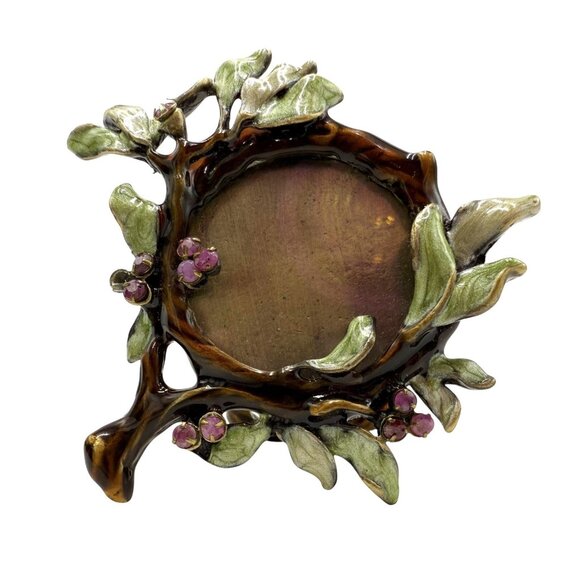 Michael Hero Miniature Mini Tree Leaves Floral Frame 2.5” Green Brown - Picture 1 of 9